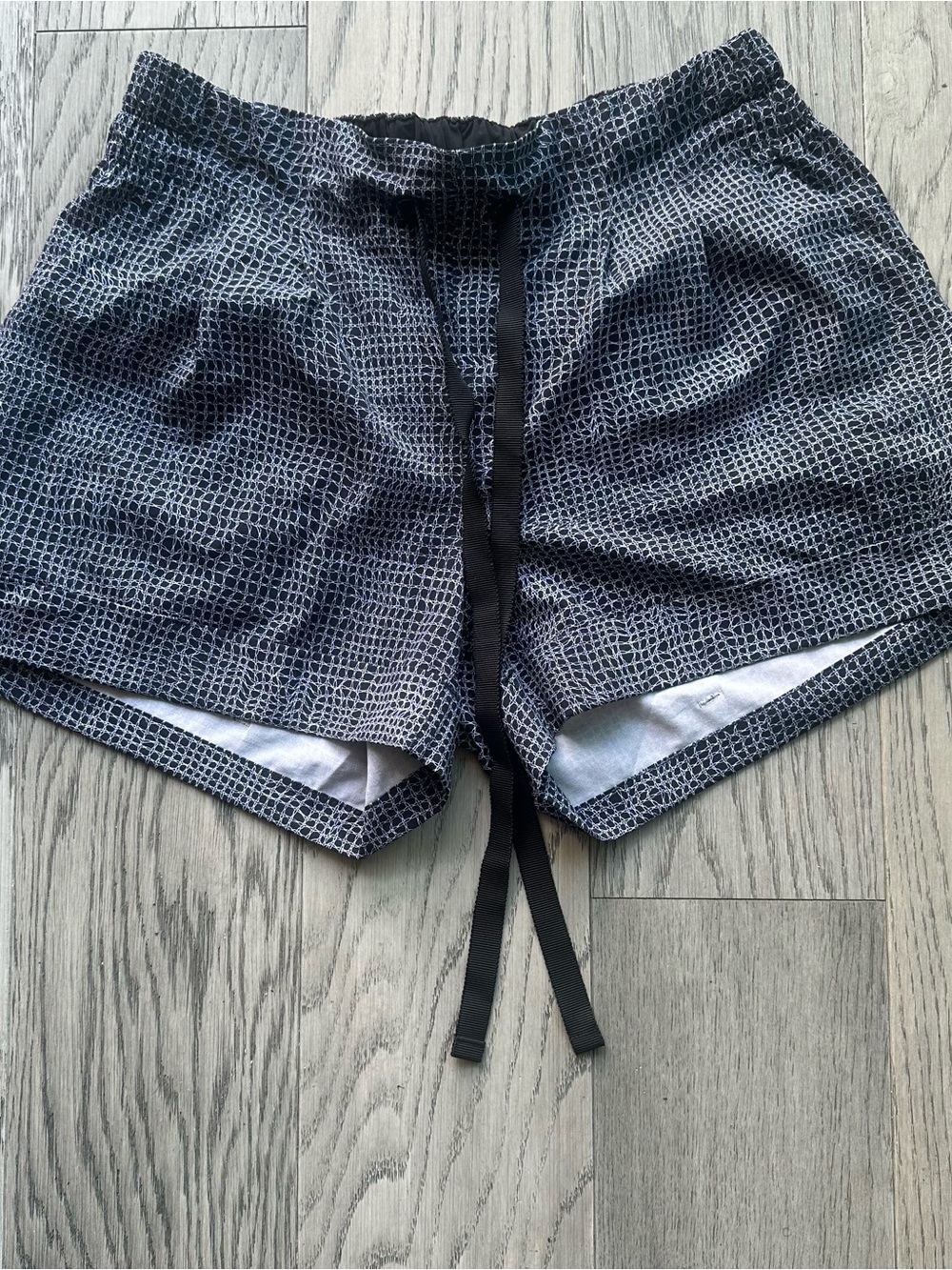 lululemon athletica Black Grid-Pattern Athletic Shorts
